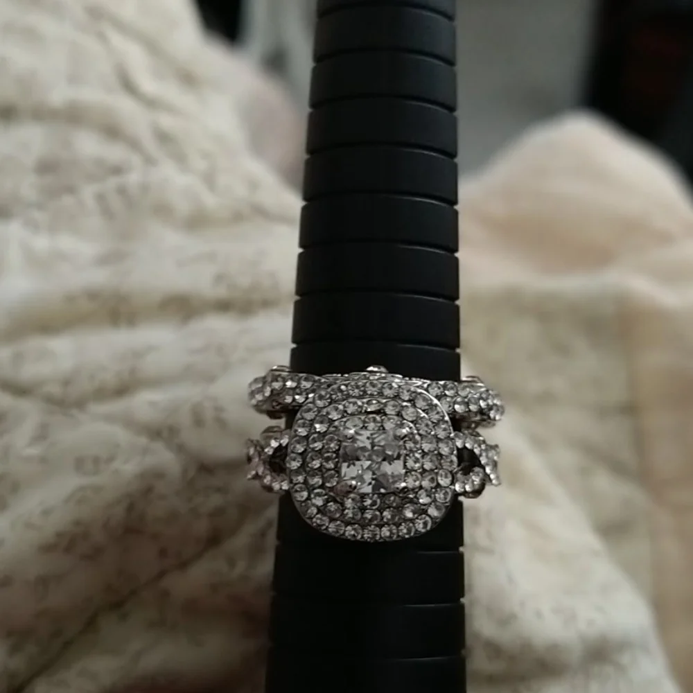 (D7) Bridal Wedding Set 2 tone - Picture 6 of 7